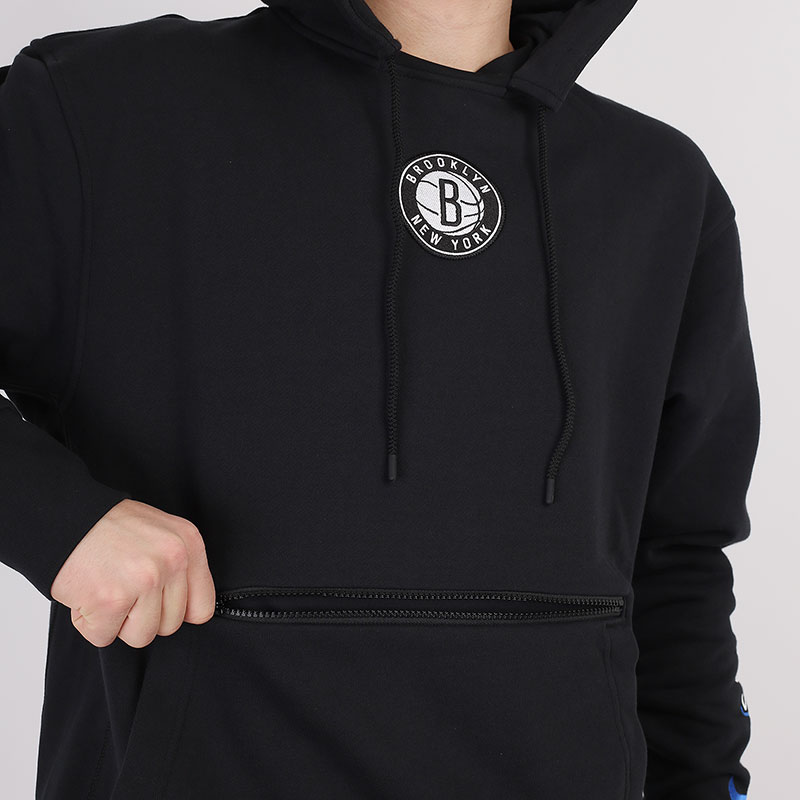 мужская черная толстовка Nike Brooklyn Nets Pullover Hoodie Courtside City Edition CN1804-010 - цена, описание, фото 4